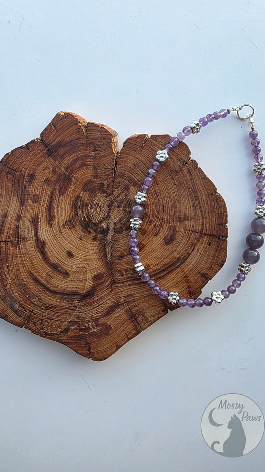 Amethyst × Purple Chalcedony Crystal Phone Strap – Handmade